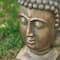 Glitzhome® 16" Faux Bronze Buddha Head Garden Statue
